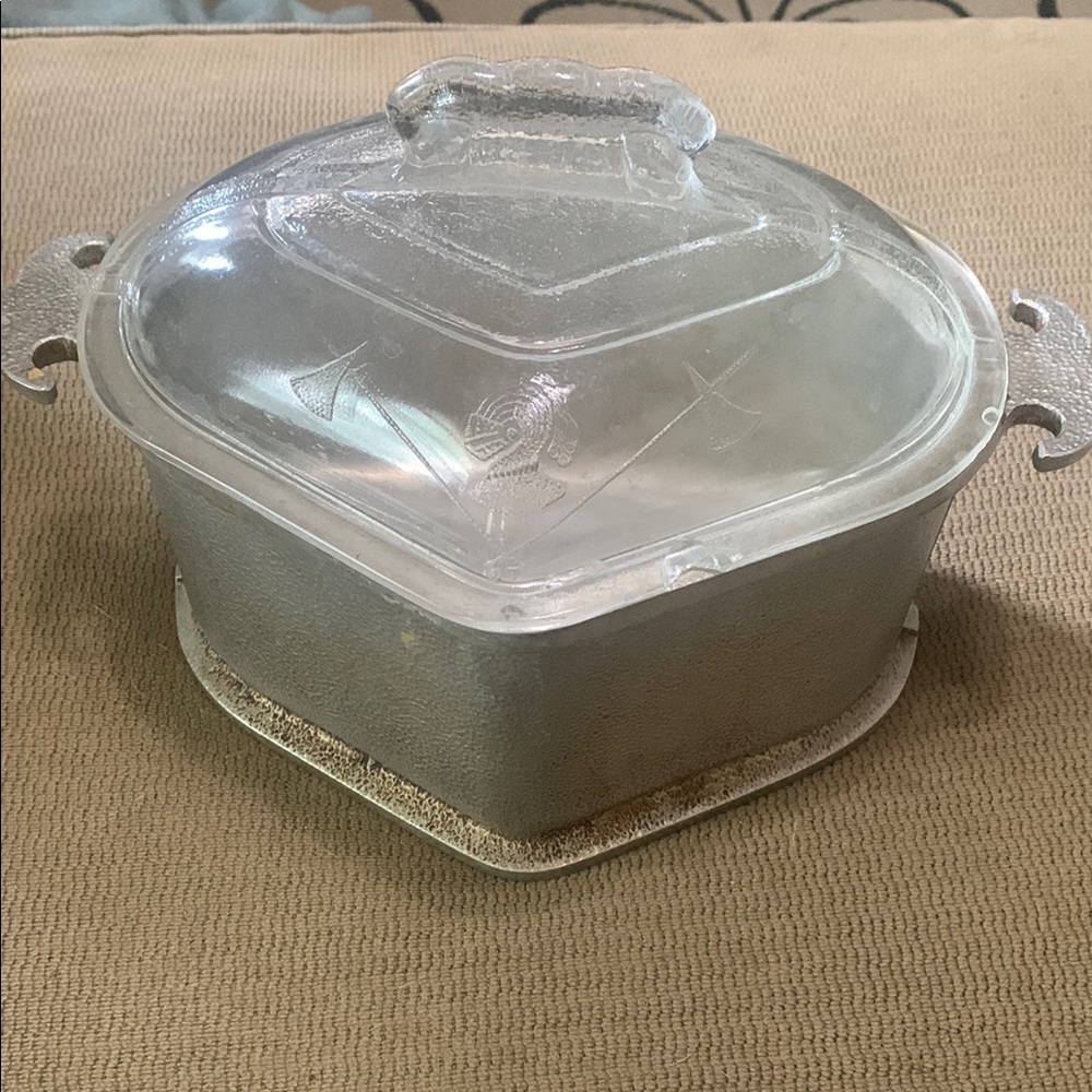 Vintage Guardian Service Aluminum Roaster Pan with Glass Lid Mid Century